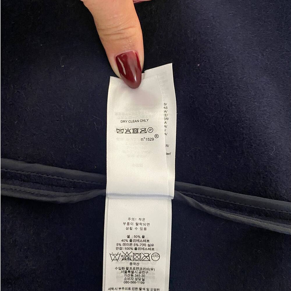 Lauren Ralph Lauren Womens Wool Blend Reefer Coat Blue M Medium - Picture 9 of 10